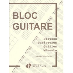 Bloc Guitare avec portées,...